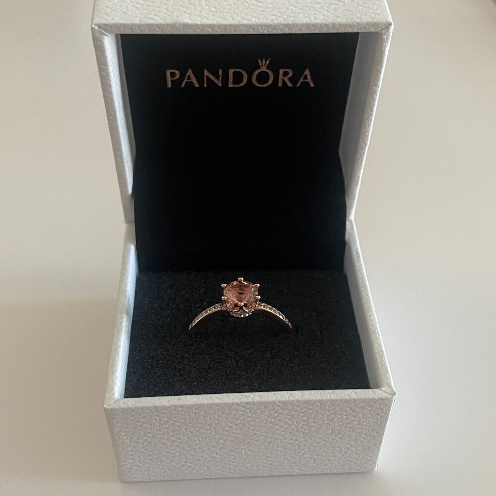 NWT Pandora 14k Pink Solitaire Ring